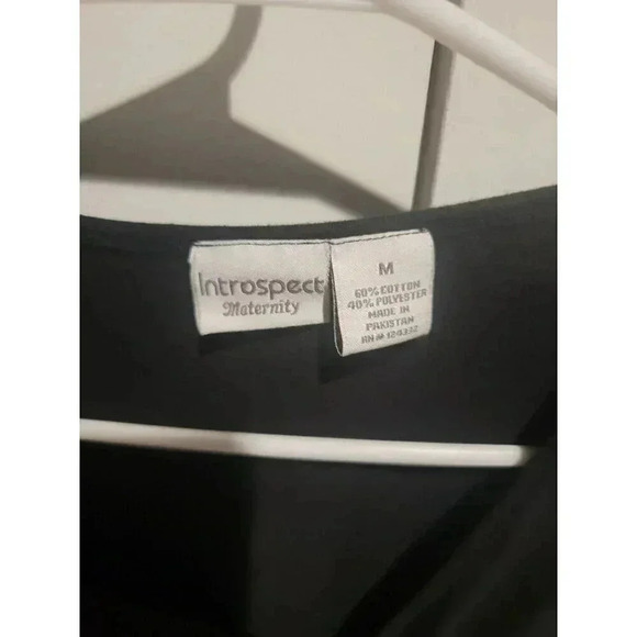 Introspect Maternity Long Sleeve Black Medium Top Turqiouse with Tie Belt back - Picture 3 of 3